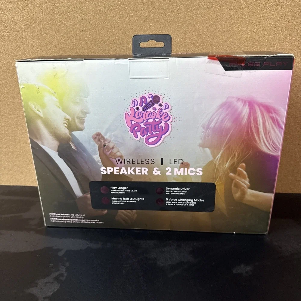 Karaoke Party‎ Wireless LED karaoke Speaker With 2 Mics NIB